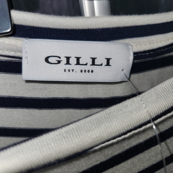 Gilli NWT White Navy Stripe Flutter Sleeve Top Made in USA Size 3X - Picture 3 of 8